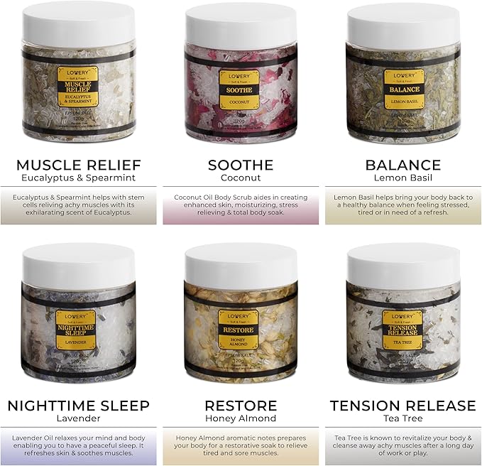 Mothers Day Gifts for Mom, Epsom Bath Salts Gift Basket Set, Self Care Salt - Image 7