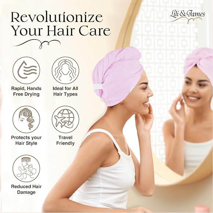 Cotton Hair Towel Wrap for Women/Kids | Quick Dry, Soft & Absorbent 420-GSM - Image 6