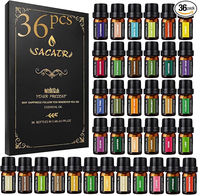 SACATR 36 Pcs Natural Essential Oil Sets, Essential Oils by SACATR