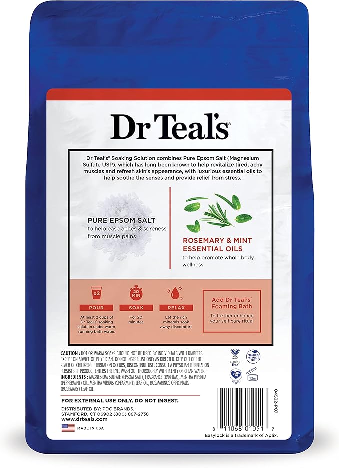 Dr Teal's Pure Epsom Salt, Eucalyptus & Wellness Trio Bundle, 3 lbs - Image 12