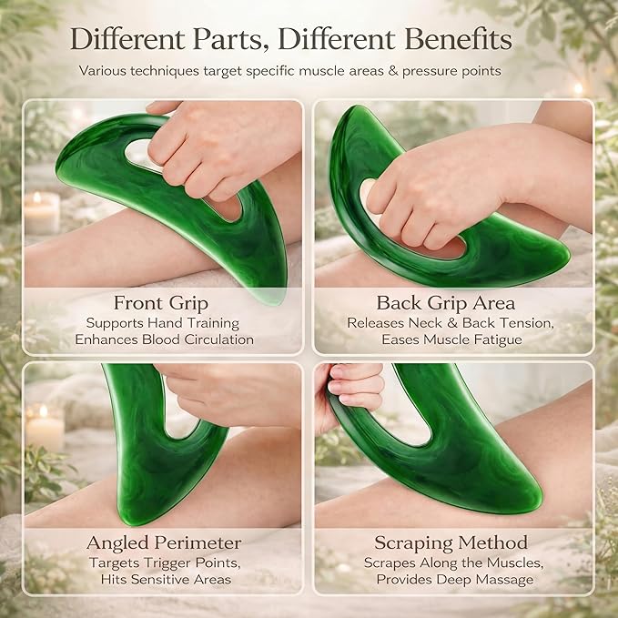 BBTO 2 Pcs Body Gua Sha Tool Large Resin Scraping Tools - Image 4