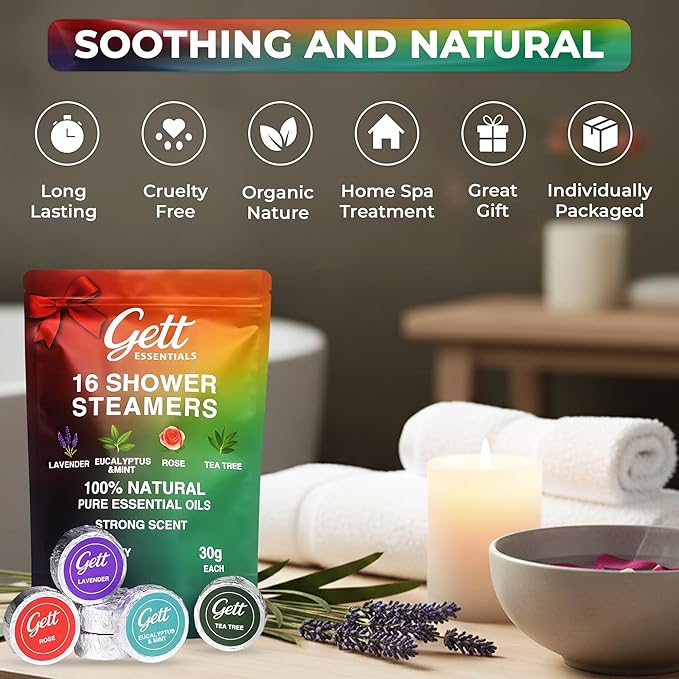 GETT Shower Steamers Aromatherapy 16 Pack – Strong Scent, Long Lasting Shower - Image 5