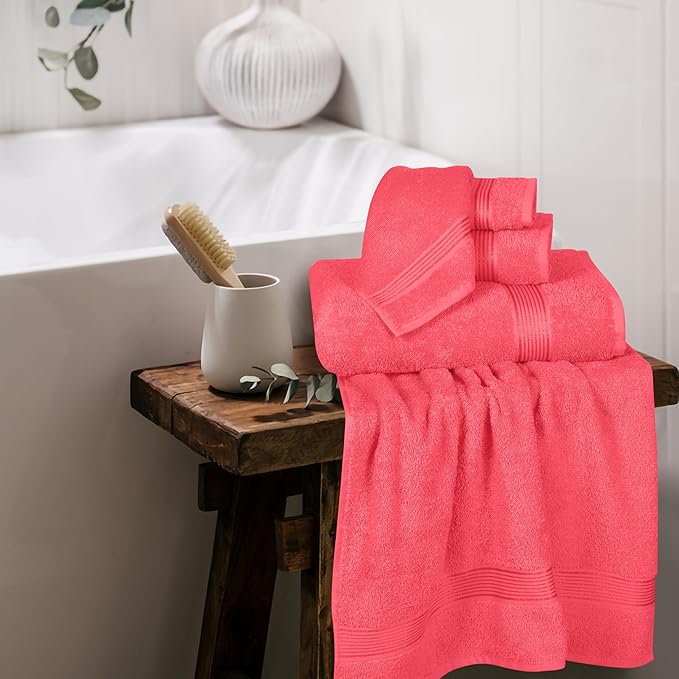Elvana Home Ultra Soft 6 Pack Cotton Towel Set, Contains 2 Bath Towels 28x55 - Image 3