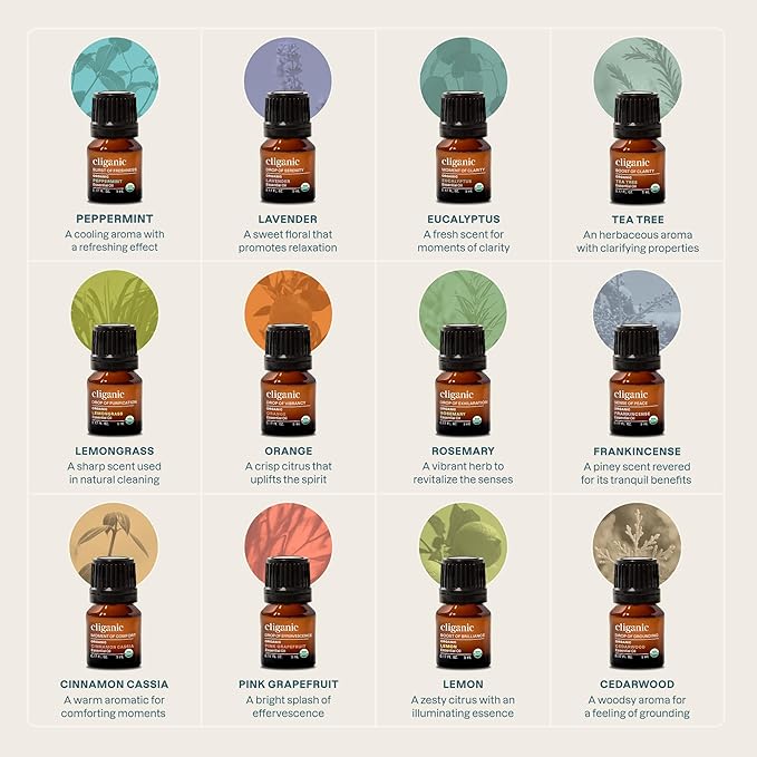 Cliganic Organic Aromatherapy TOP 12 Essential Oils Set, 100% Pure - Image 4