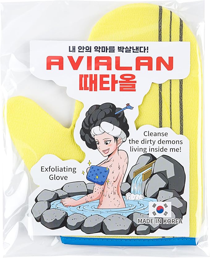 Exfoliating Glove Korean Skin Care Body wash loofah face Lip Body Scrub Dry by Unknown