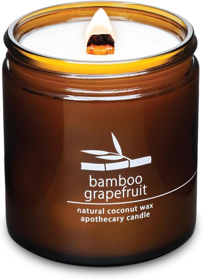 Hemlock Park Bamboo Grapefruit Apothecary Hand-Poured Scented Candle | by HemlockPark
