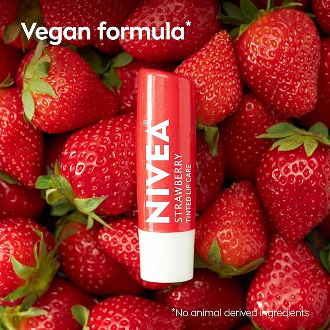 NIVEA Strawberry Lip Care, Nourishing Oils and Vitamin C & E, 3-in-1 Moisture - Image 9