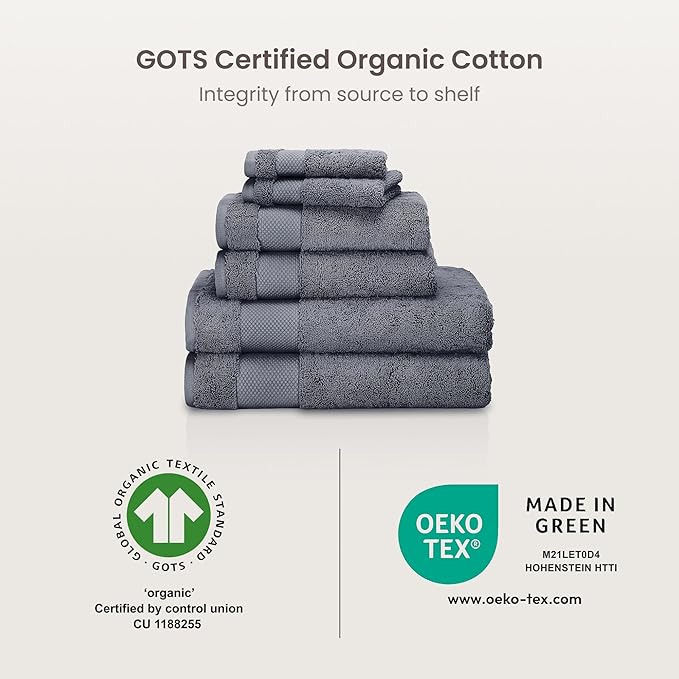 BIOWEAVES 100% Organic Cotton 700 GSM Plush Washcloths 13" x 13" GOTS Certified - Image 7