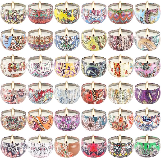 YOROXRG Scented Candles 36 Pack Soy Wax Travel Tin Jar Candles by YOROXRG