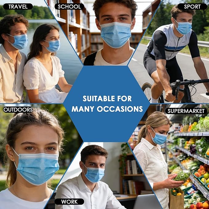 NNPCBT 5 Color Disposable Face Masks 125 Pack, 3-Ply Breathable Mask - Image 5