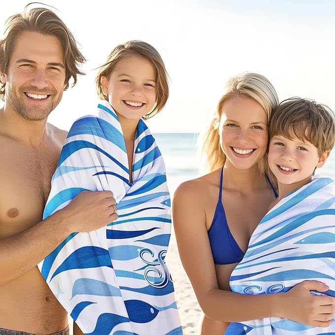 JML Custom Beach Towel with Name, Personalized Microfiber Beach Towel with Name - Image 4