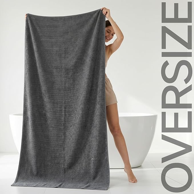 REDKISS Pack of 1 Jumbo Bath Sheet, 40 x 80 Inches Microfiber Oversized Bath - Image 3