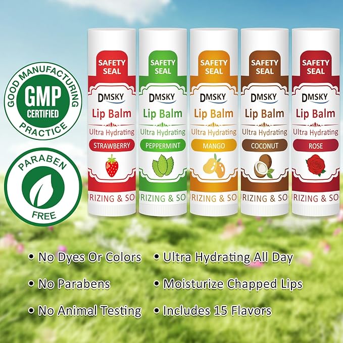 DMSKY 30 Pack Lip Balm, Natural Lip Balm Bulk - Image 5