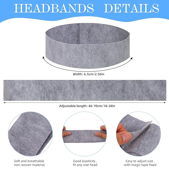 128 Pieces Disposable Spa Facial Headbands Stretch Non-Woven Facial Headband - Image 2