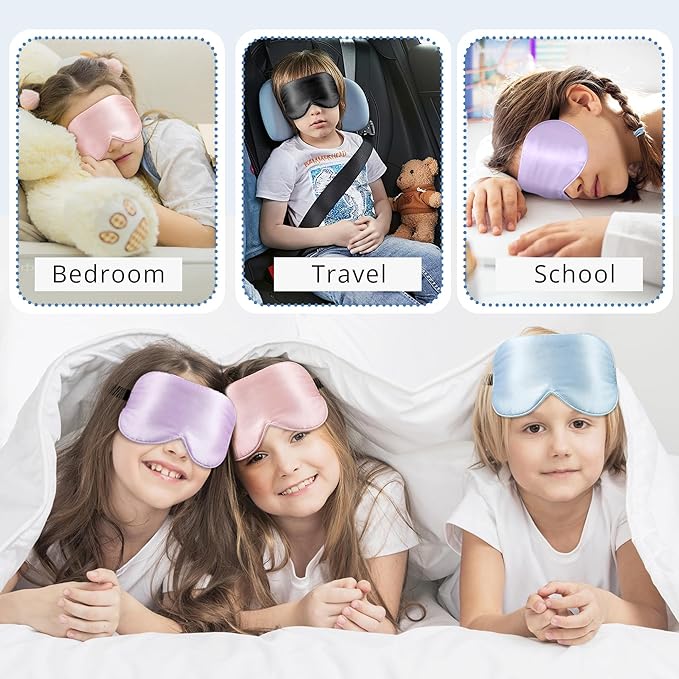 Kids Sleep Mask Eye Cover, 100% Real Natural Pure Silk Eye Mask - Image 7