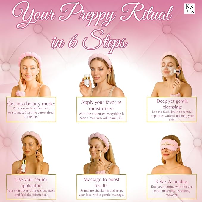 Preppy skincare set women, cute skin care kit - Image 4