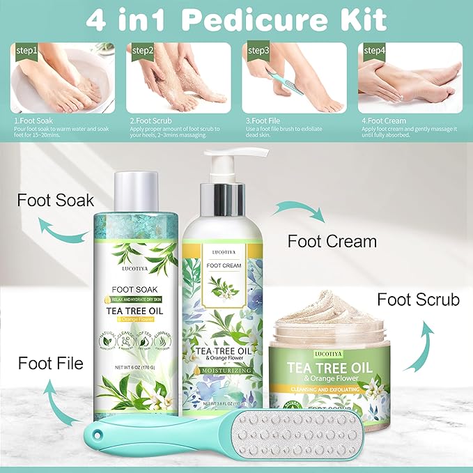 LUCOTIYA Tea Tree & Orange Flower Foot Soak Set - Image 6
