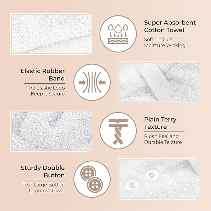 100% Cotton Hair Towel Wrap for Women/Kids | Quick Dry, Soft & Absorbent - Image 5