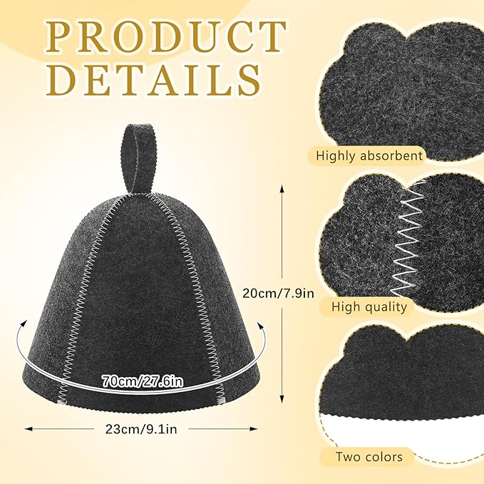 JaGely Sauna Hat for Men Women Sauna Hat Vaporarium Cap Russian Banya Cap for - Image 2
