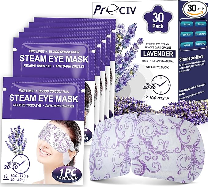 30 Packs Lavender Steam Eye Mask by ProCIV