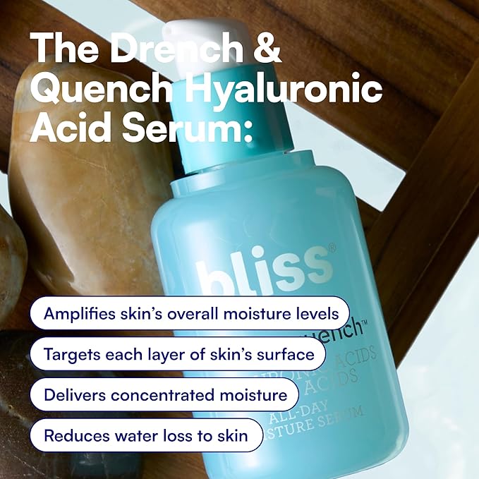 Bliss Drench & Quench Hyaluronic Acid Serum – Hydrating Face Serum - Image 6
