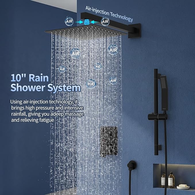 SR SUN RISE 10 Inch Slide Bar Shower Faucet Luxury High Pressure Shower Heads - Image 2
