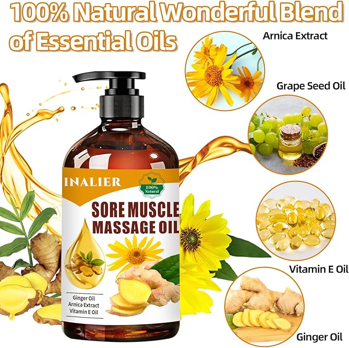 INALIER Sore Muscle Massage Oil, Gift - Image 2