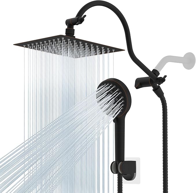 Hibbent All Metal Shower Head, Shower Holder, Oil Rubbed Bronze by Hibbent