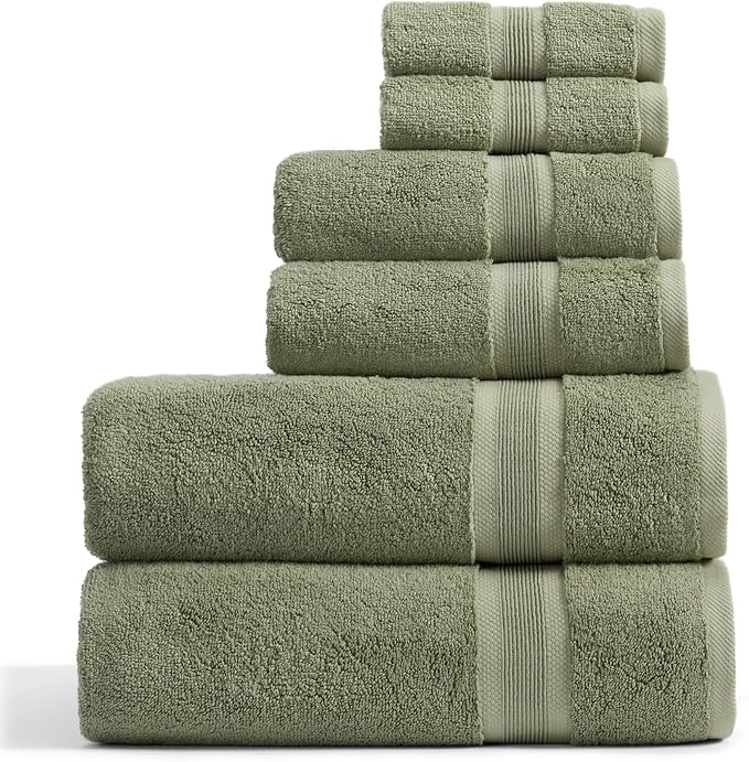 Springtree Home Luxury Viscose from Bamboo Bath Towel Set 6 Piece Set | 35% by SpringtreeHome