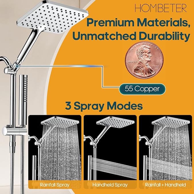 Filtered Shower Head with Handheld Spray Combo High Pressure Rain Shower Head - Image 4