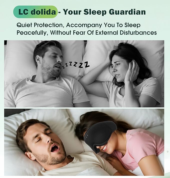 Sleep Mask with Headphones Bluetooth 5.4, LC-dolida Wireless Music Eye Mask - Image 7