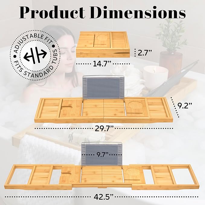 Home It Premium Foldable Bathtub Tray - Image 3