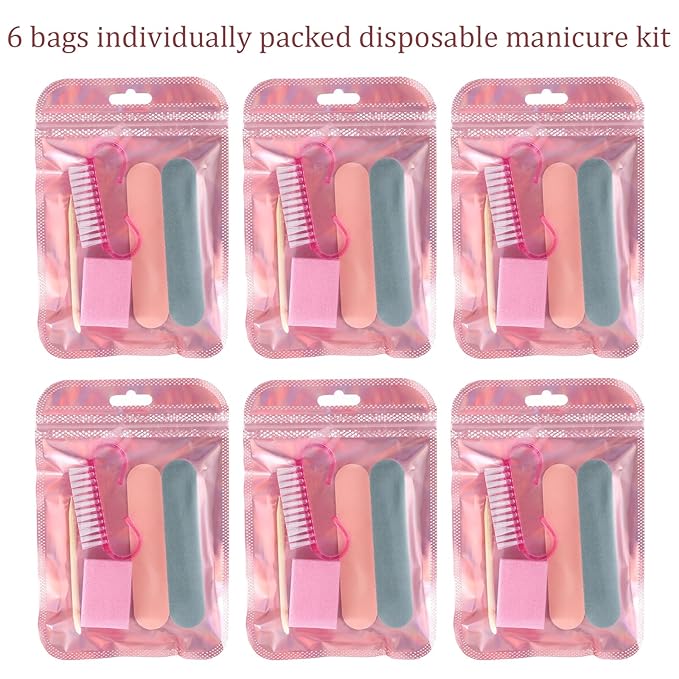 6 Set Disposable Manicure Kit Salon Supplies Press On Nail Tool Kit - Image 7