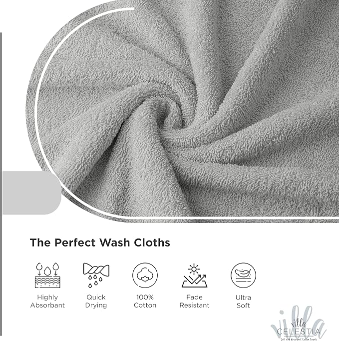 100% Cotton Wash Cloth for face & Body Set of 12, Sustainable, Highly Absorbent - Image 3