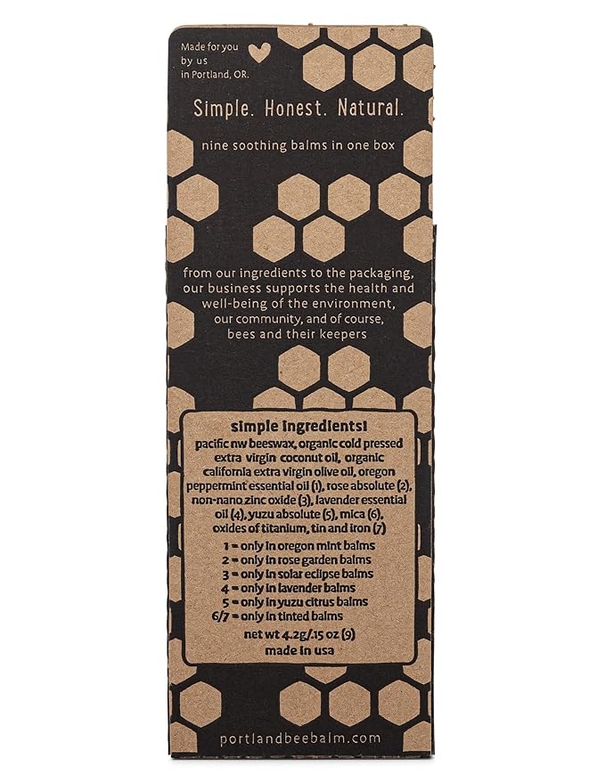 Portland Bee Balm All Natural Handmade Beeswax Based Lip Balm, Unscented 9 Count - Image 2