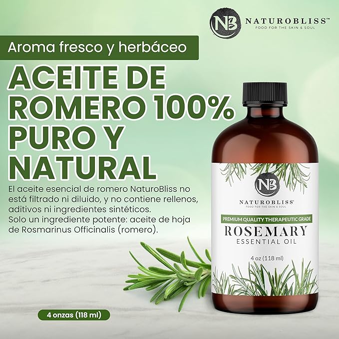 NaturoBliss 100% Pure Rosemary Essential Oil Therapeutic Grade Premium Quality - Image 3
