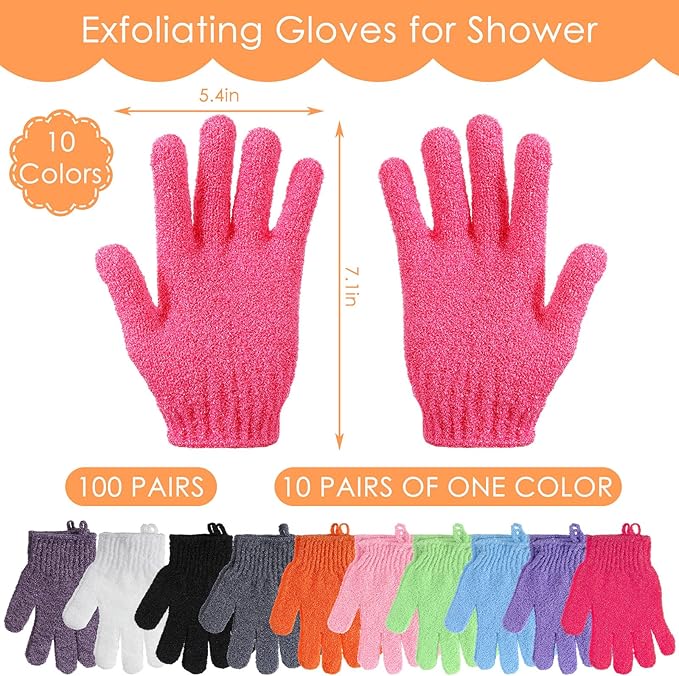 FoldTier 200 Pcs Exfoliating Gloves Bulk - Image 2