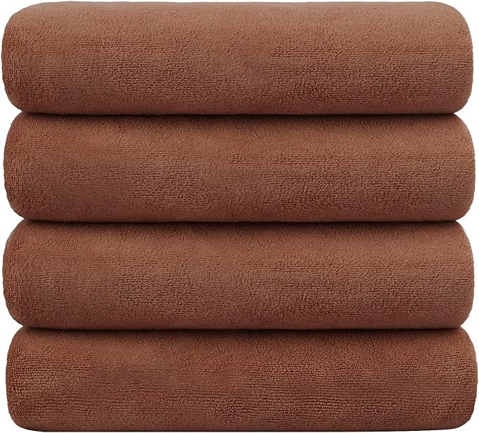 JML Microfiber Bath Towels, Bath Towel 4 Pack 30" x 60", Super Absorbent and by JML