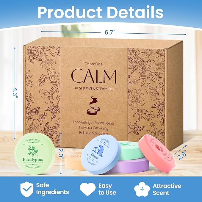 Shower Steamers 60 PCS with Individually Wrapped, Shower Bombs - Image 2