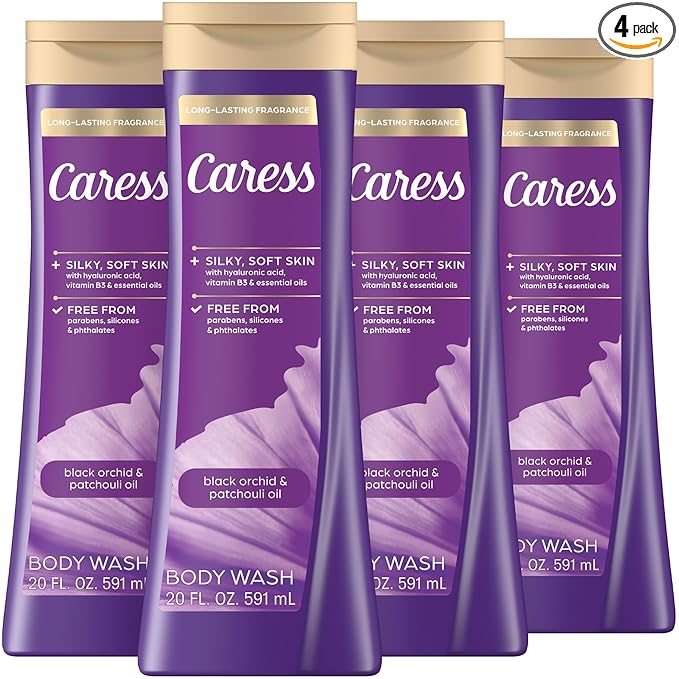 Caress Black Orchid & Patchouli Oil Body Wash, Hyaluronic Acid & Vitamin B3 by Caress
