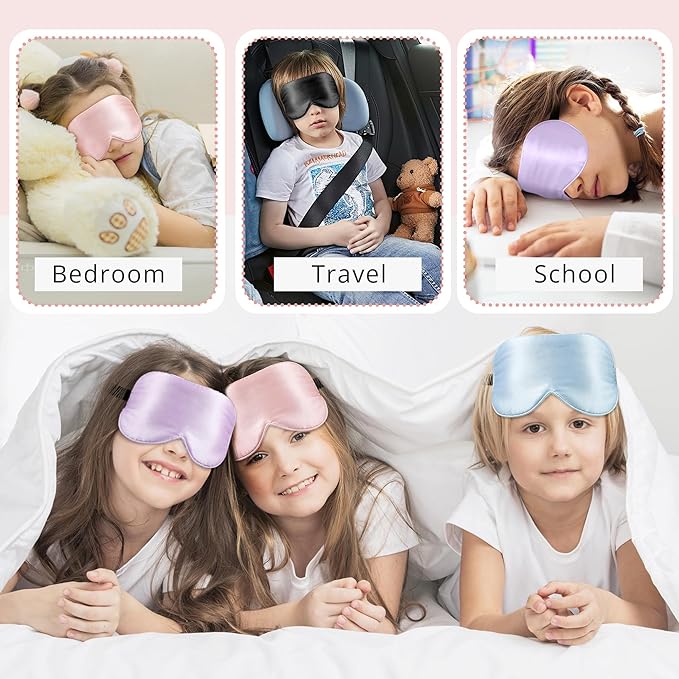 Kids Sleep Mask Eye Cover, 100% Real Natural Pure Silk Eye Mask - Image 7