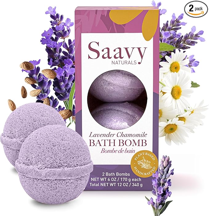 Saavy Naturals Bath Bombs – Relaxing Foaming Fizz Bubbles, Organic Bath Bombs by SaavyNaturals