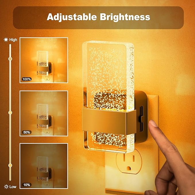JandCase Night Lights Plug into Wall, Dusk to Dawn Sensor, 2000K Amber Warm - Image 2