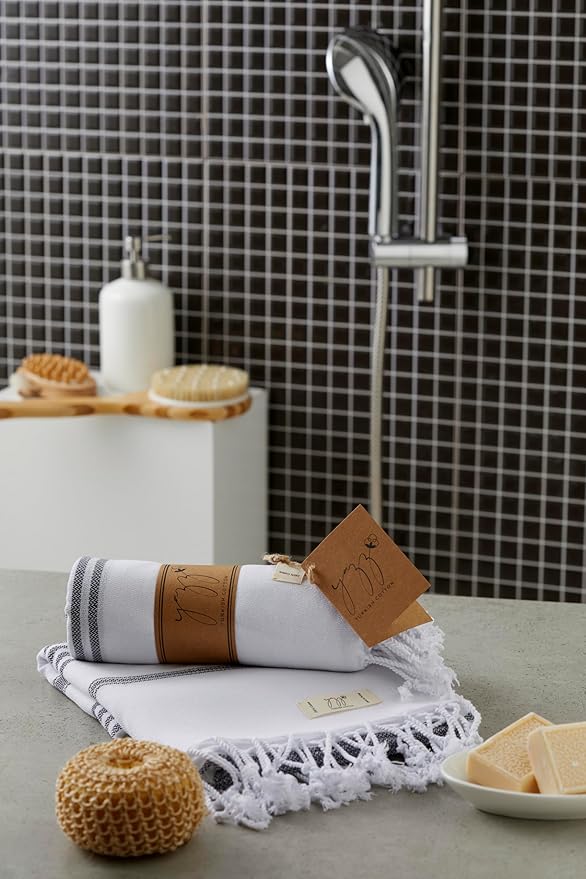 Hand Towels - Set of 2, Decorative Peshtemal Cotton Hand Towels - Image 8