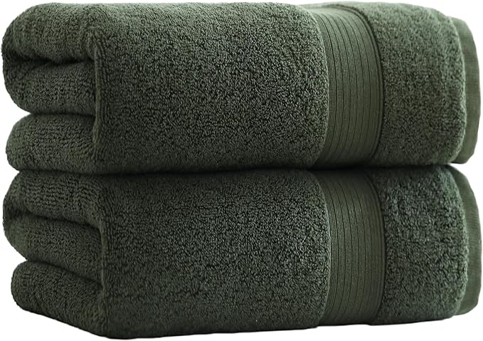 27x55 Bath Towels Set 100 Percent Cotton 650GSM Luxury Super Soft Absorbent by Akzpe