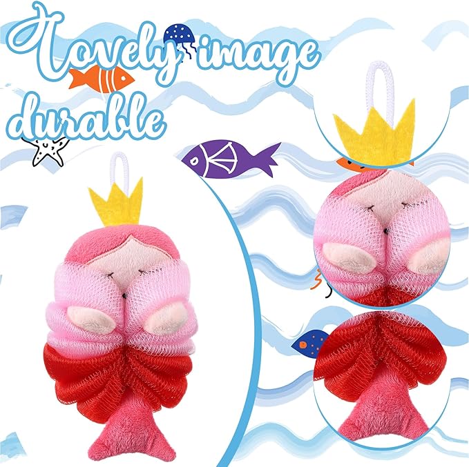 Tatuo 4 Pcs Animal Bath Loofahs Kids Body Loofah Cartoon Shower Cute Bath - Image 7