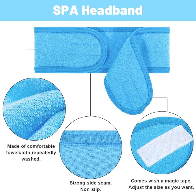 Whaline 4 PCS Spa Headband, Make up Hair Band, Stretch Terry Cloth Headband - Image 3
