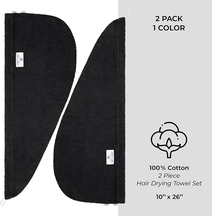 American Soft Linen 100% Cotton Hair Towels - Image 4