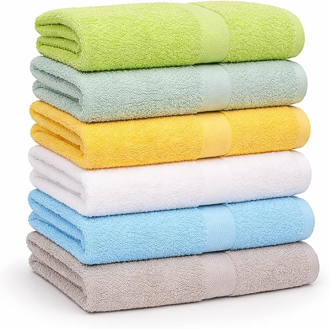 Small and Lightweight Cotton Towels Assorted Pastel Mix 24 x 40 inches Towels by GrokoTextiles