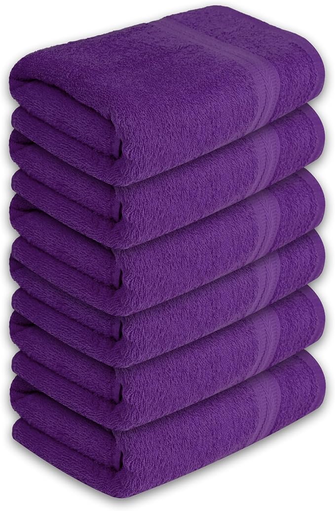 Medium Bath Towels Bulk Set of 12 – 100% Cotton Terry – 24" x 48" – Quick Dry - Image 9